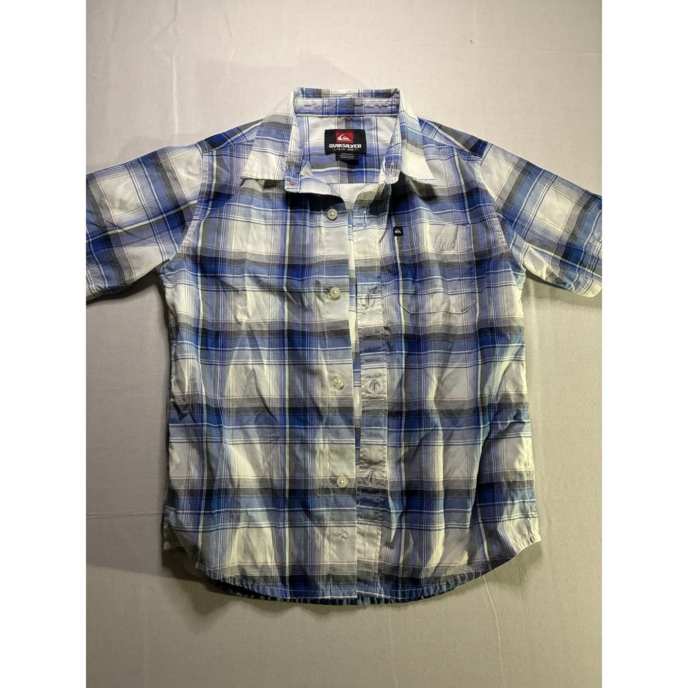 Vintage Quicksilver Button Up Shirt Youth Size 7 Blue